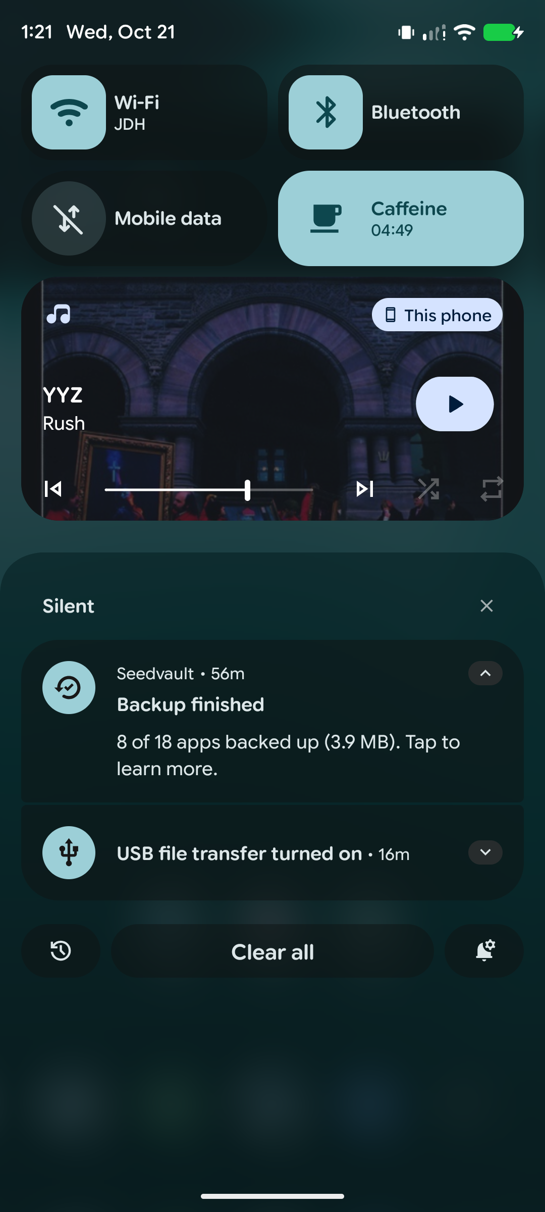 LineageOS 24 Caffeine toggle