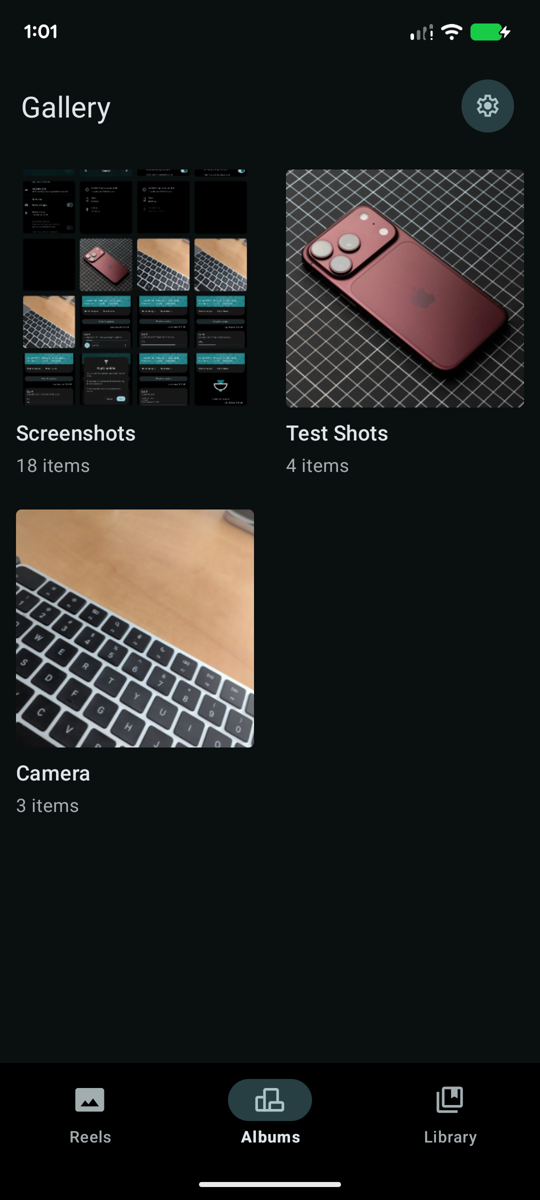 LineageOS 24 Glimpse Gallery app albums view