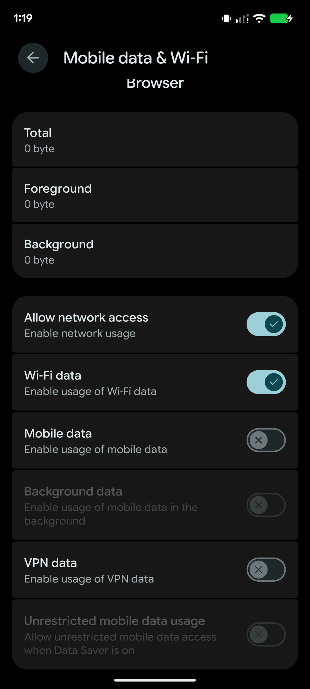 LineageOS 24 per-app connection settings