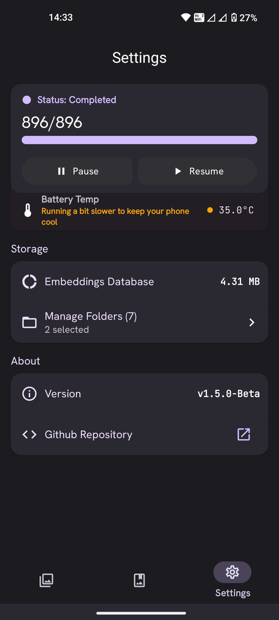 Memoria Android app photo gallery interface