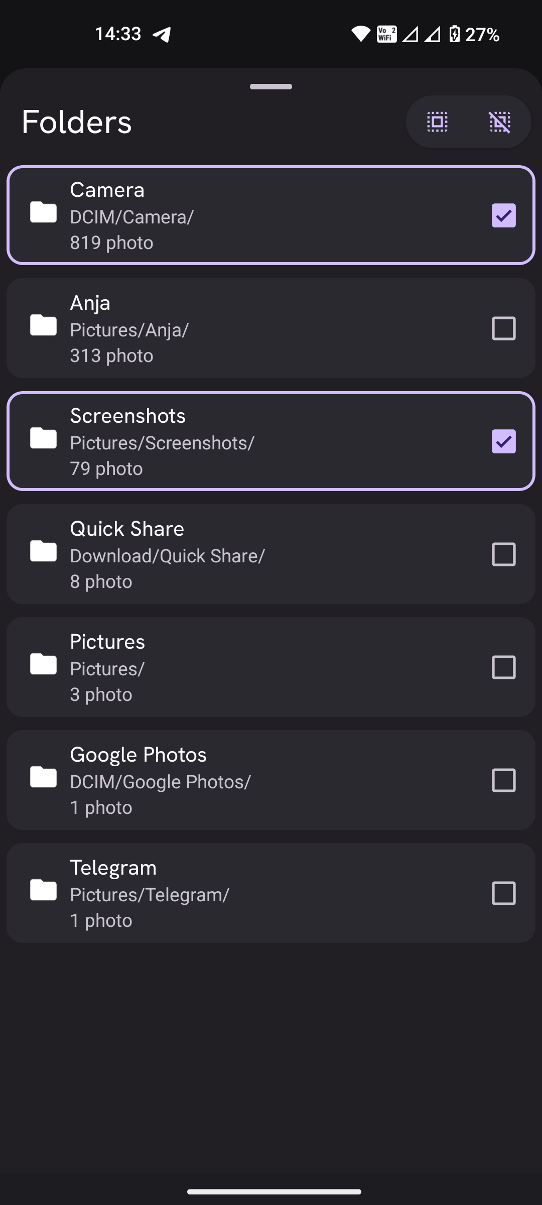 Memoria Android app photo gallery interface
