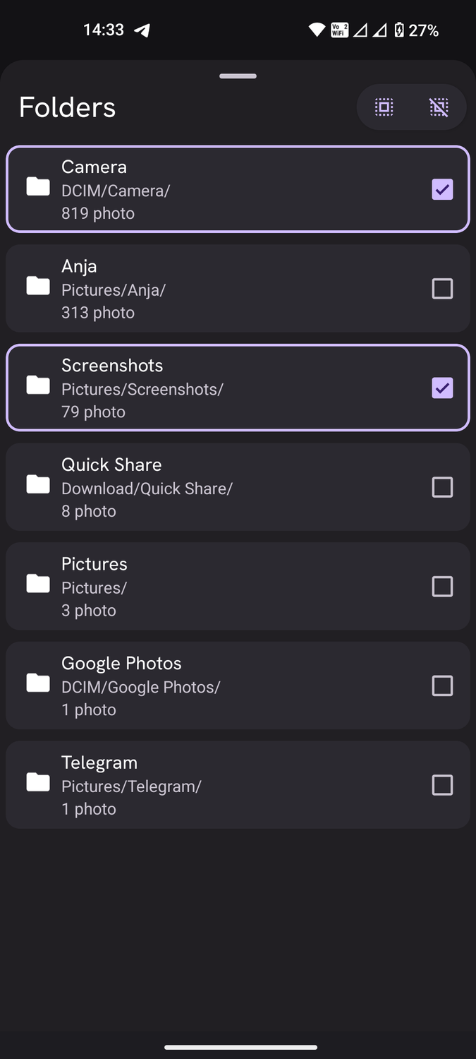 Memoria Android app photo gallery interface