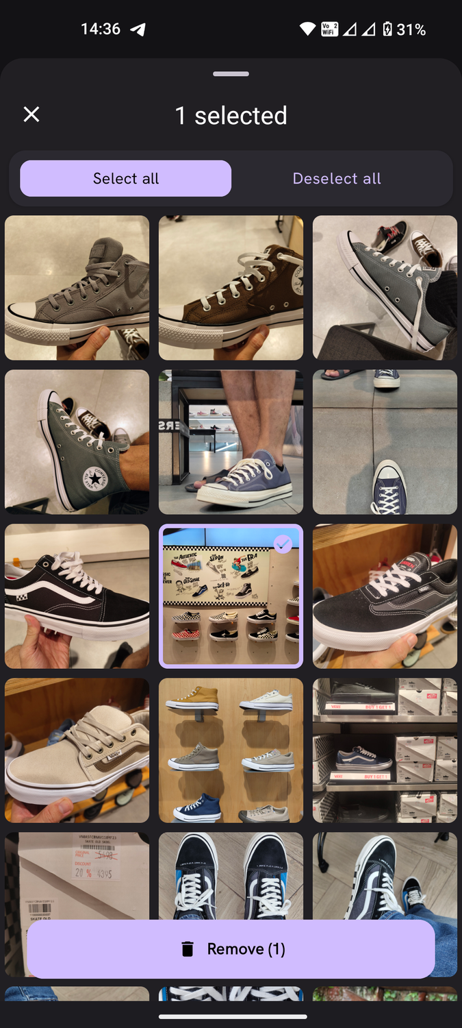 Memoria Android app photo gallery interface