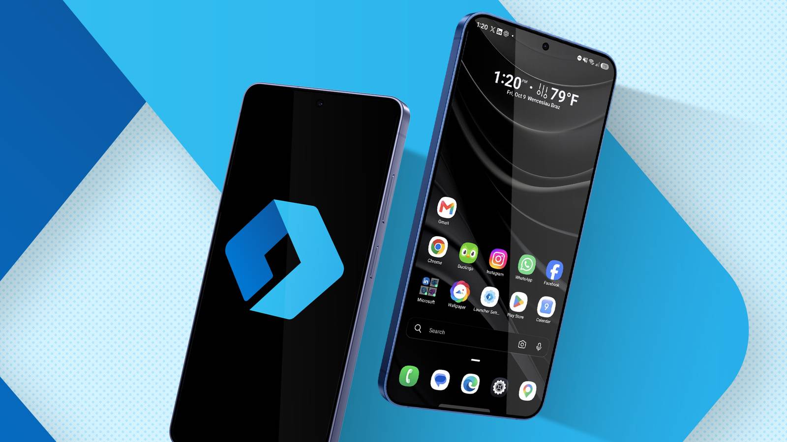 Microsoft Launcher shown on an Android phone.