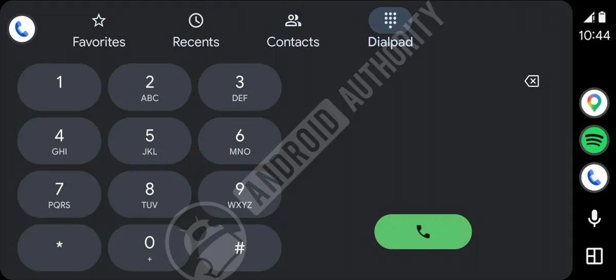New Android Auto dial pad with Expressive design.