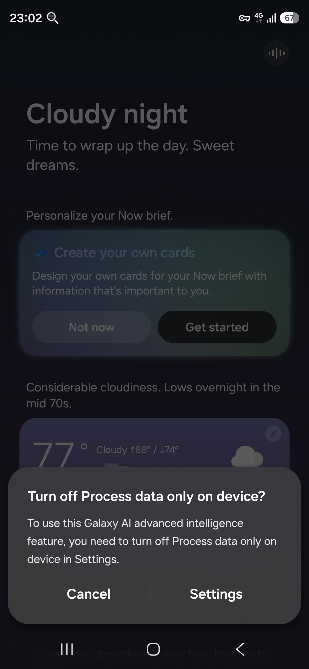 Now brief process data toggle