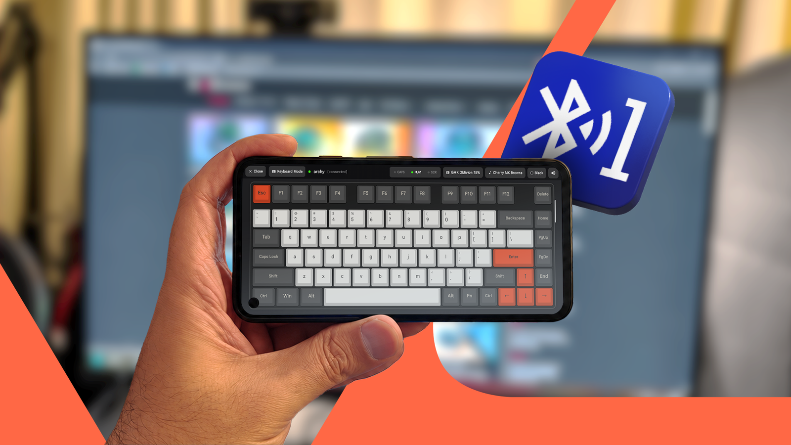Old Pixel phone used as a Bluetooth keyboard.