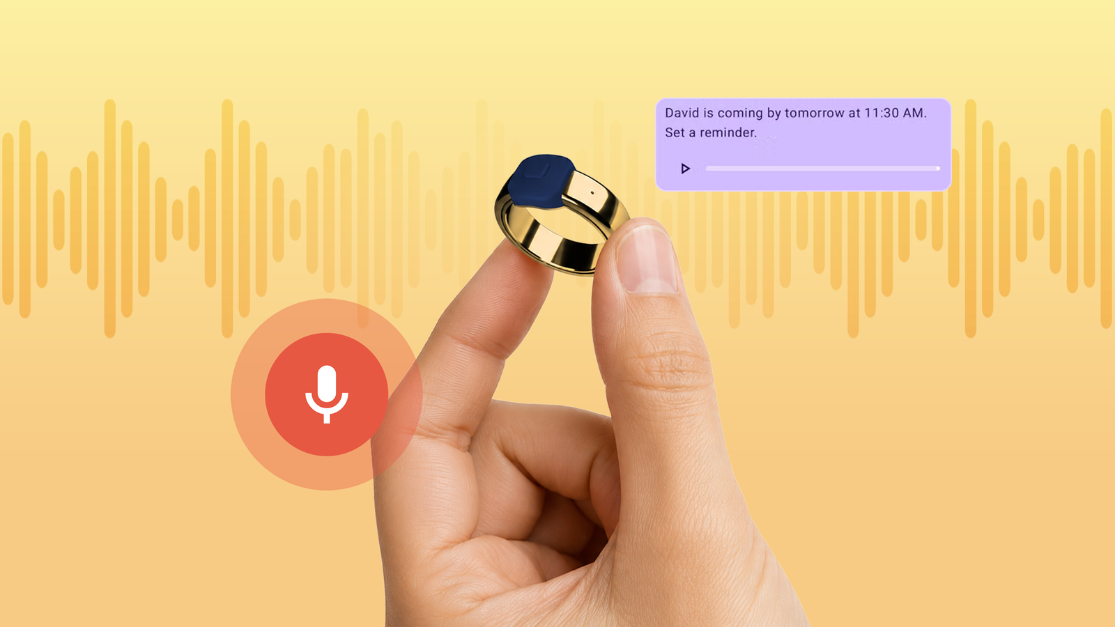 Pebble Index 01 ring with a microphone and voice reminder.