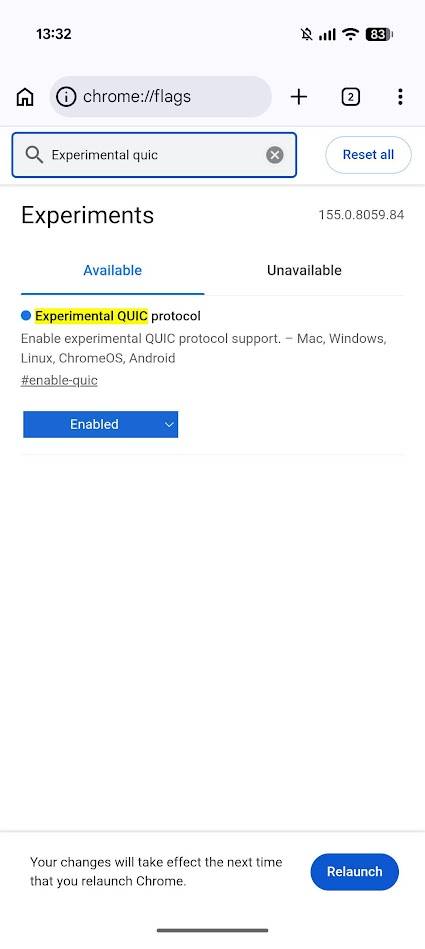 chrome flags settings page