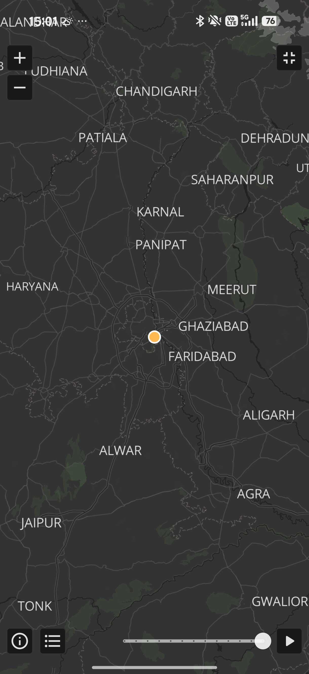 Quick Weather full screen radar for tracking rains