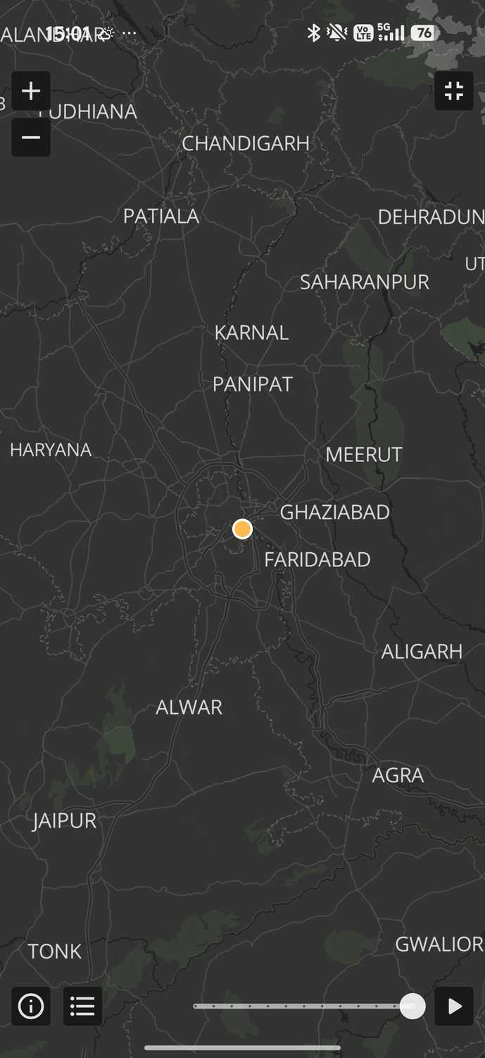 Quick Weather full screen radar for tracking rains