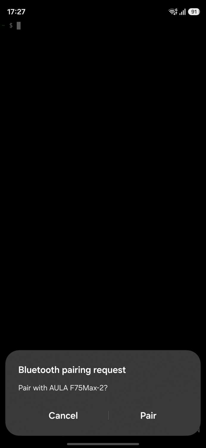 Samsung Bluetooth pairing request