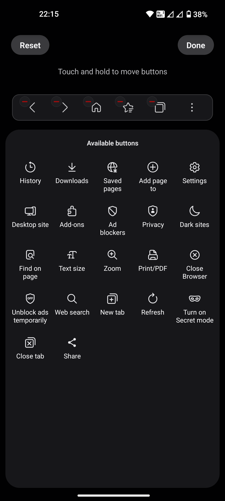 Applicazione Android per la personalizzazione del browser Samsung