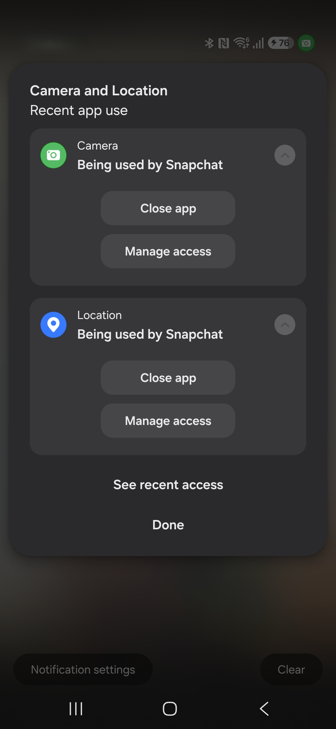 Samsung location indicator