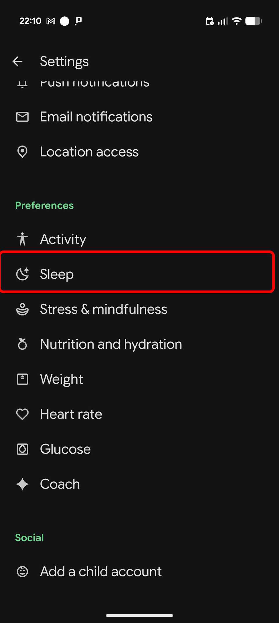 Screenshot-Google-Health-app-hihglighting-Sleep-schedule