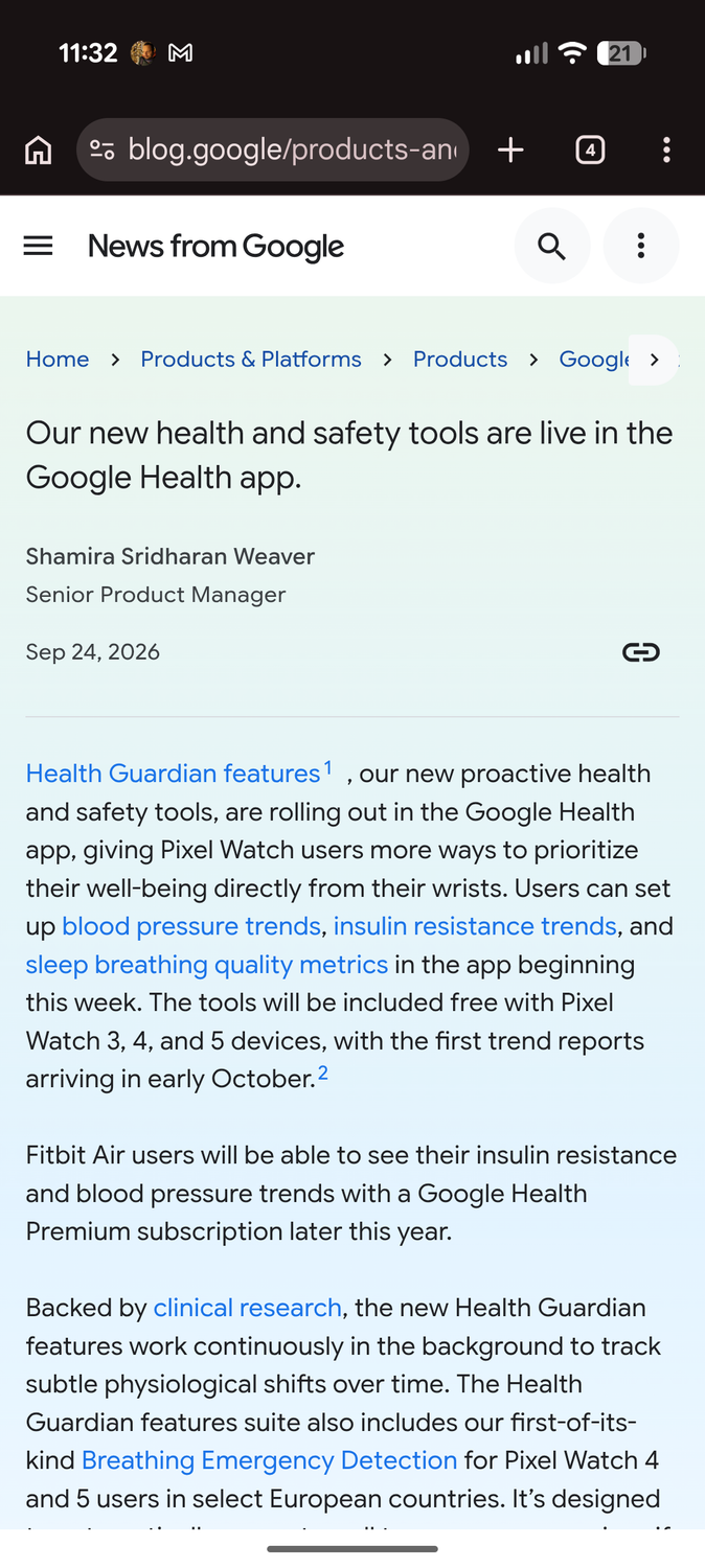 Screenshot of the Health Guardian "Learn More" page in the Google Health app
