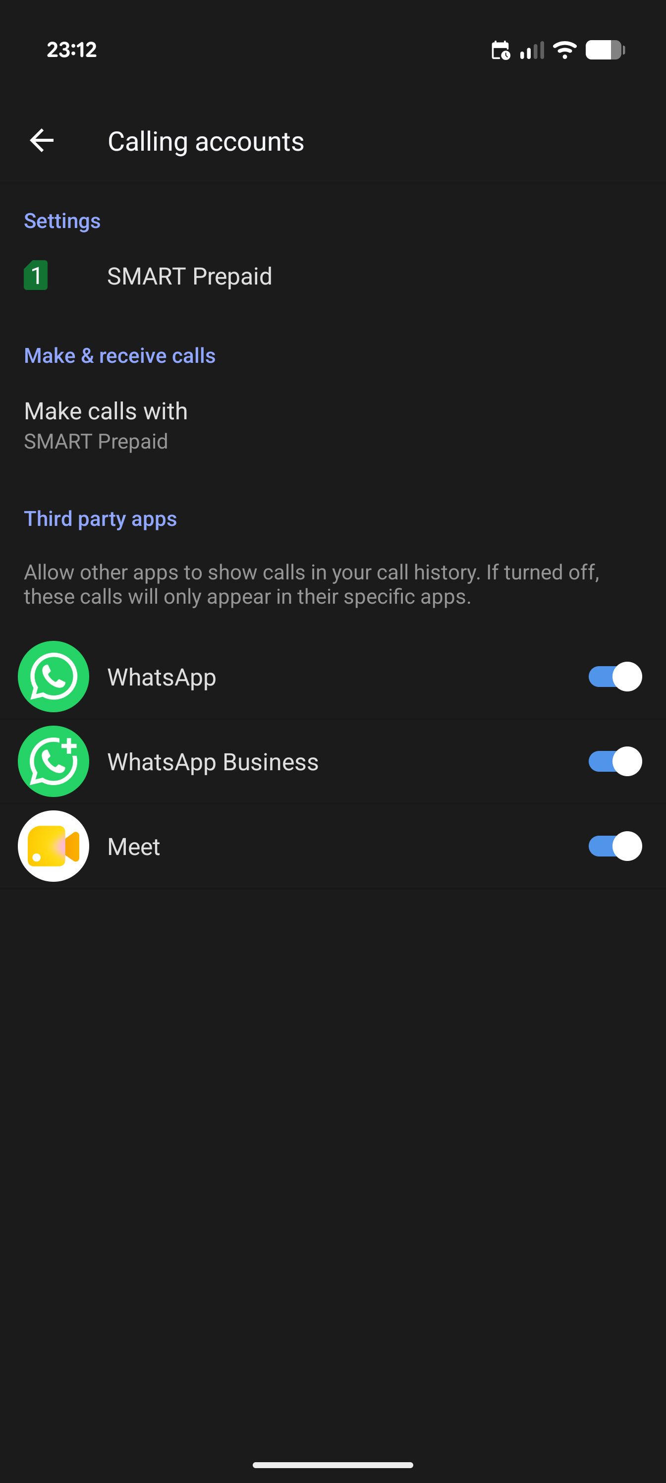 Google Phone dialer whatsapp and Meet integration