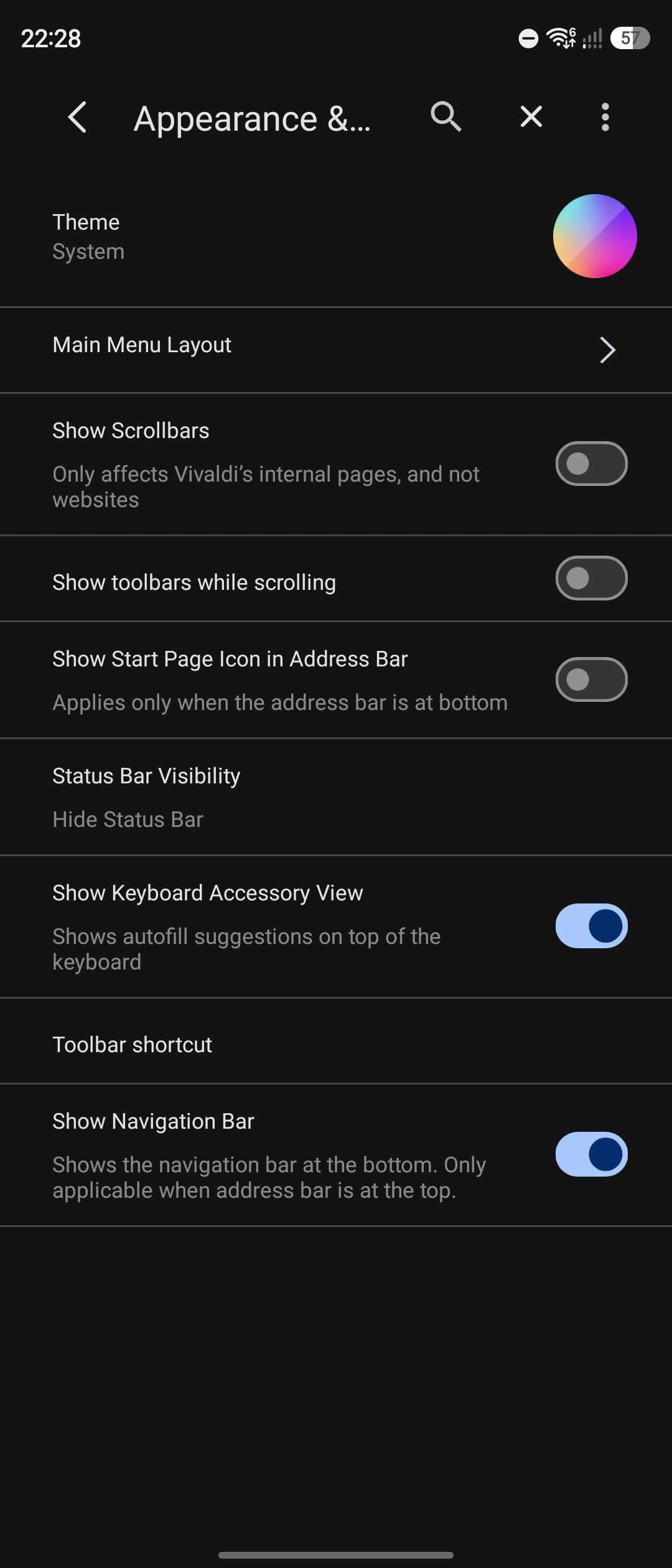Screenshot-of-Vivaldi-browser-showing-settings-and-themes-on-Samsung-Galaxy-Android-device