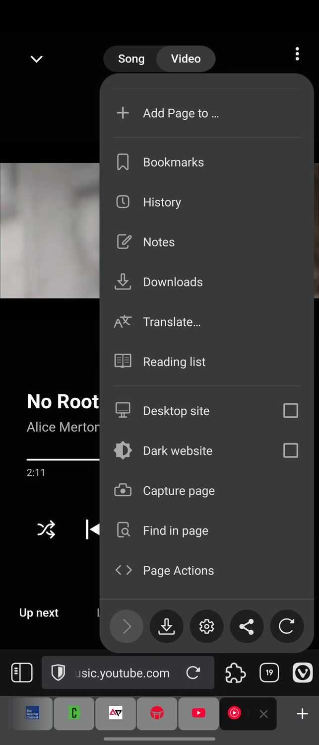 Screenshot-of-Vivaldi-browser-showing-tabs-tools-and-shortcuts-on-Samsung-Galaxy-Android-device