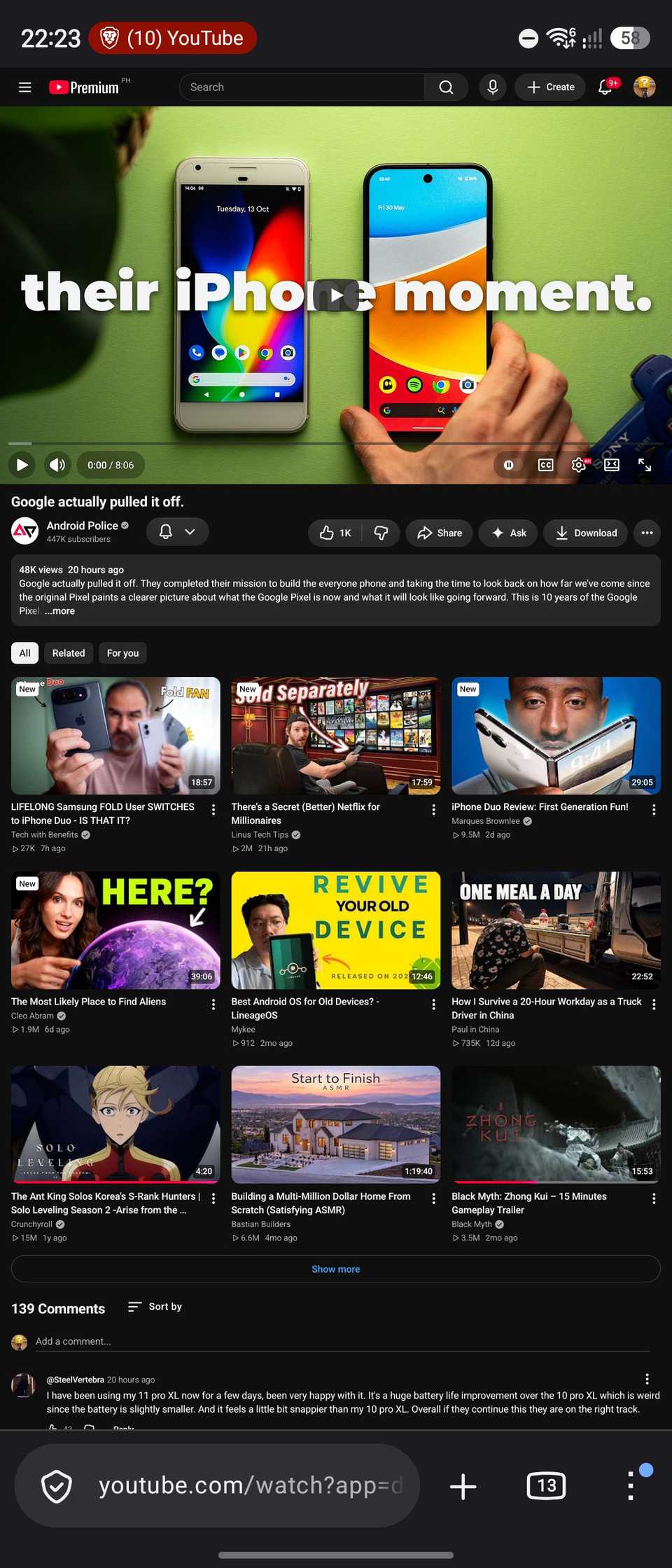 Screenshot-of-YouTube-on-desktop-view-via-Firefox-browser-on-Samsung-Galaxy