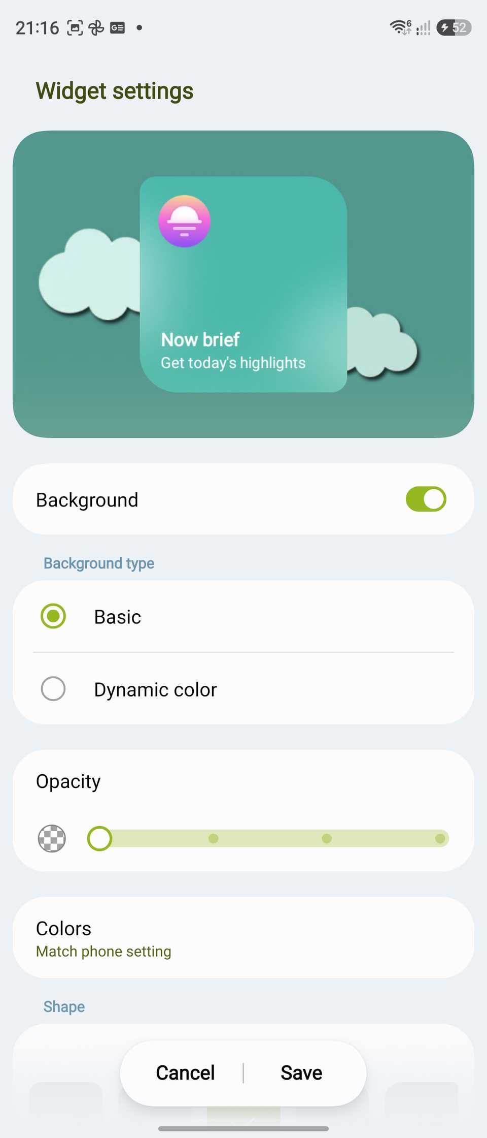 Screenshot-Impostazioni-widget dell'unica interfaccia utente su Samsung Galaxy