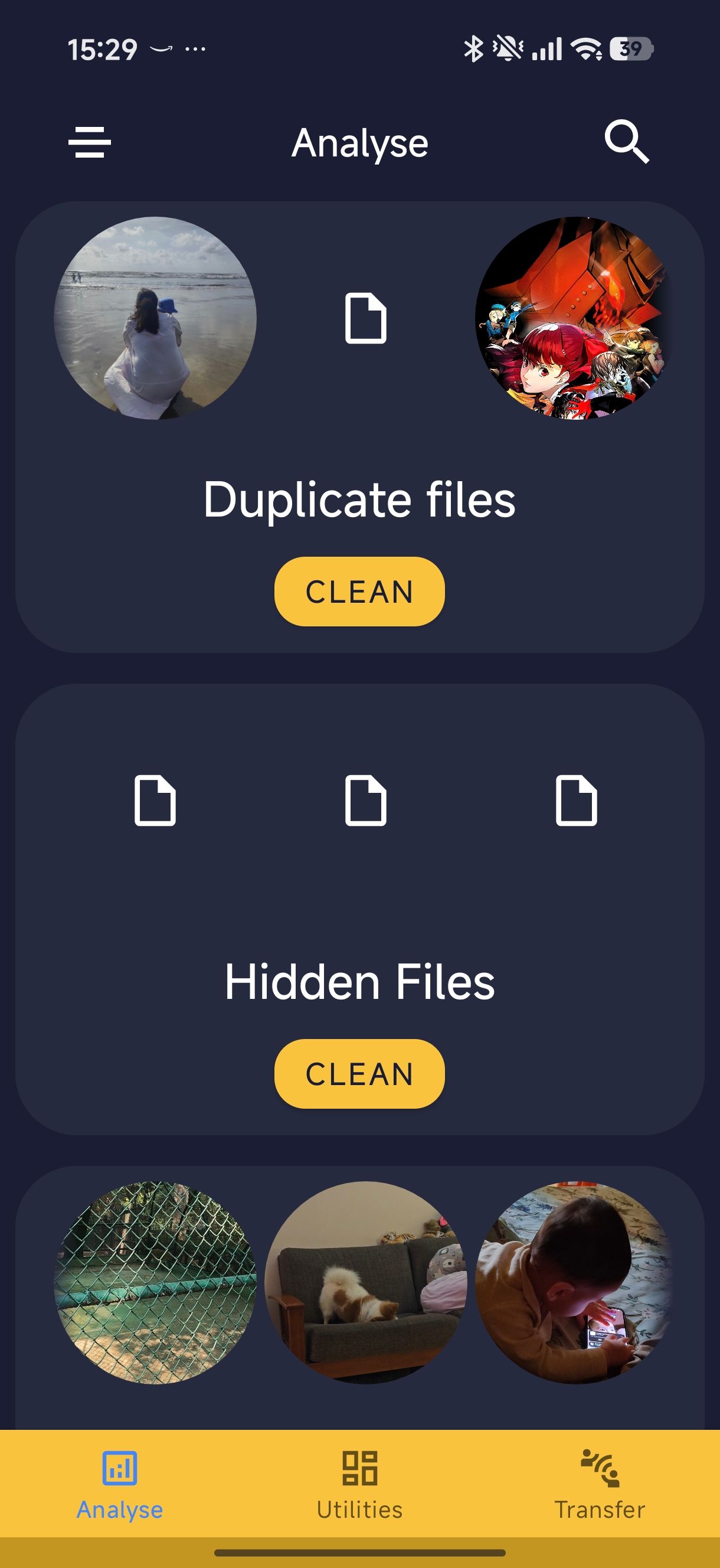 Amaze file utilities showing duplicate and hidden files