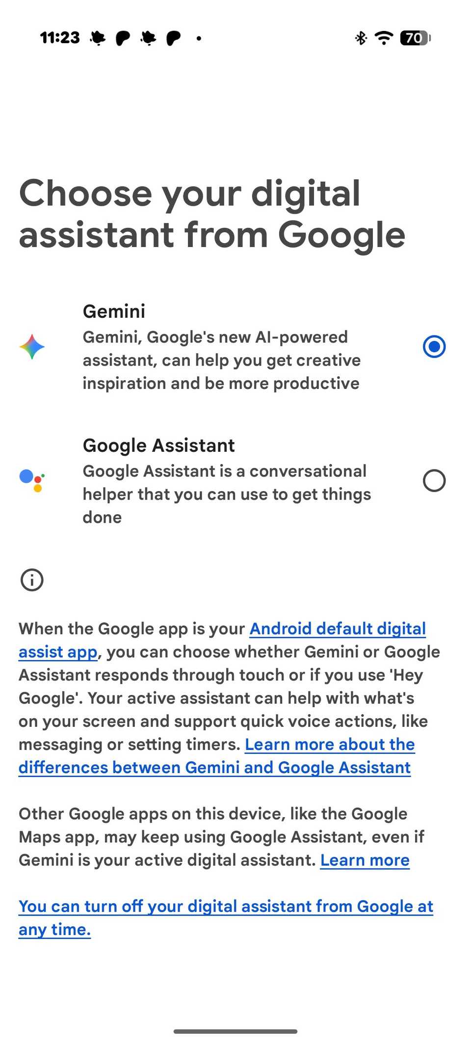 Switching back to Google Assistant.