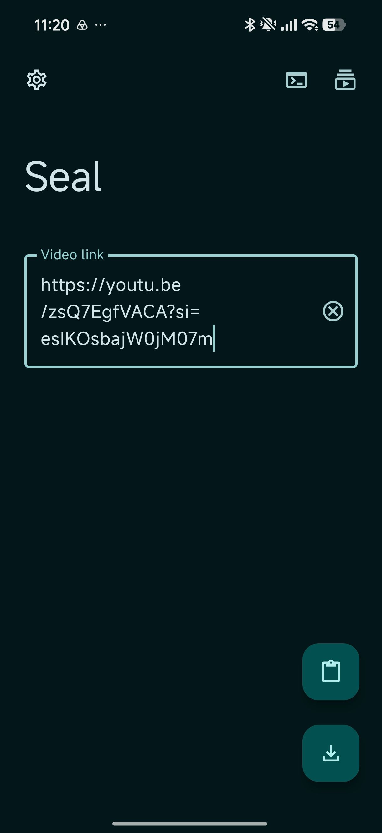 Pasting link in Seal for downloading
