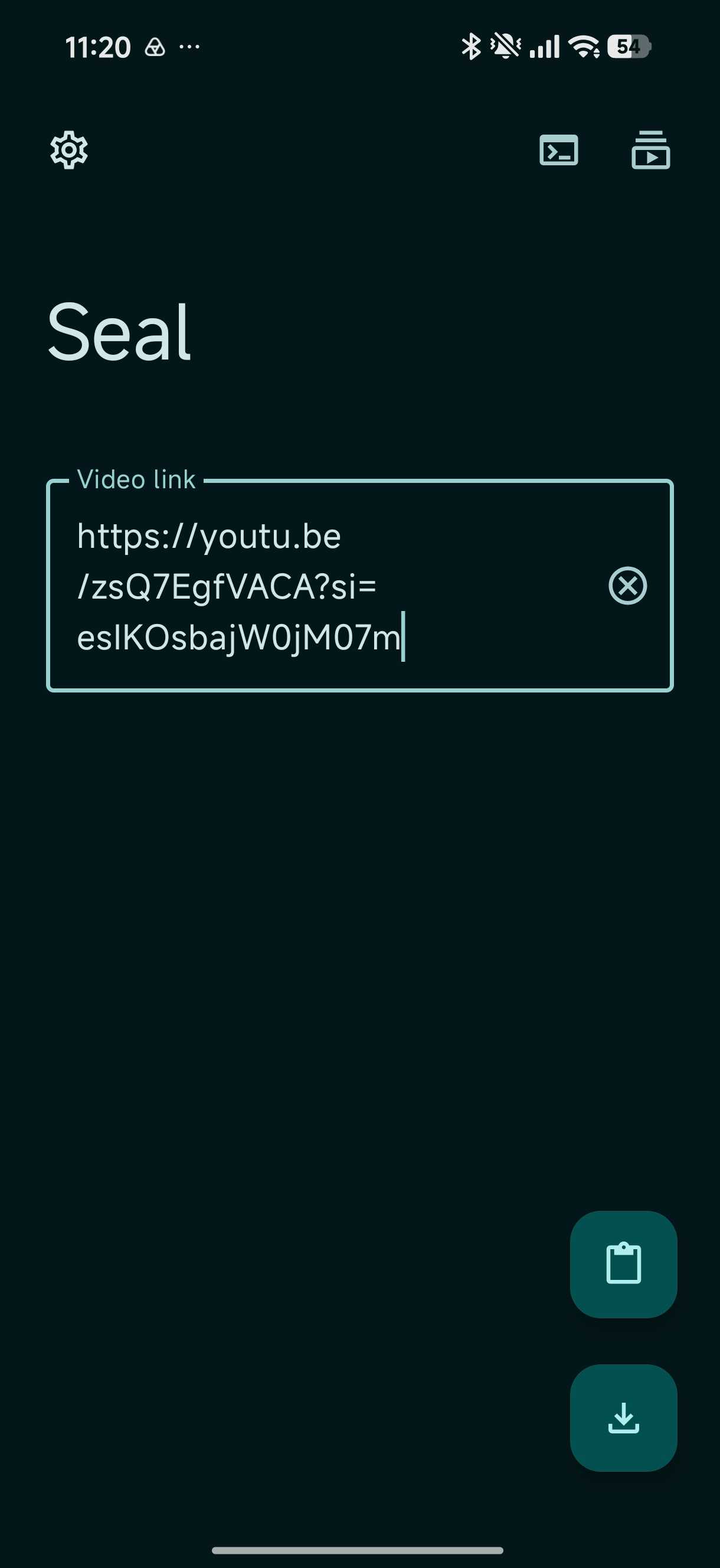 Pasting link in Seal for downloading