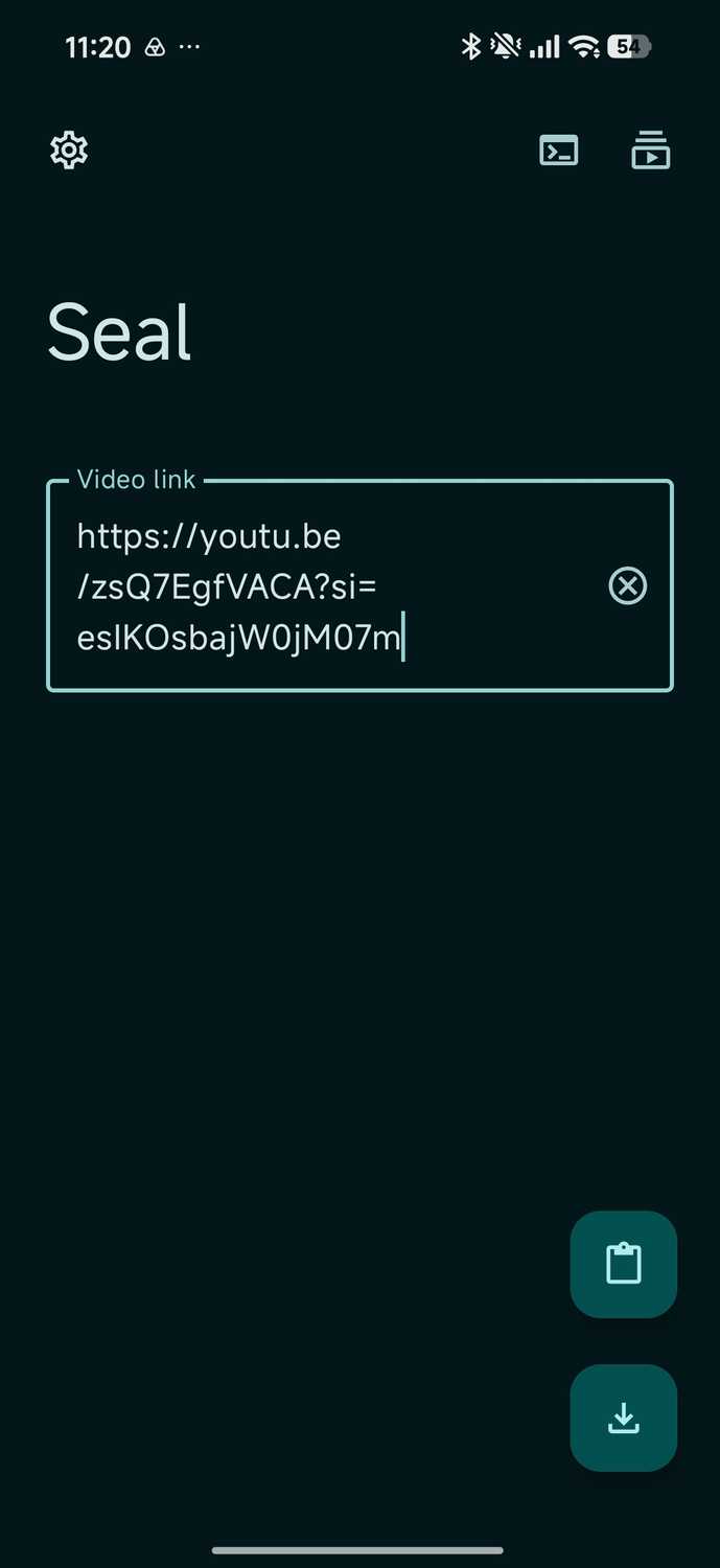 Pasting link in Seal for downloading