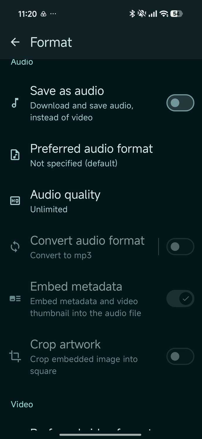 Seal setting for saving file as an audio file only