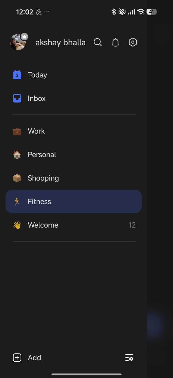 Task folders organization in TickTick