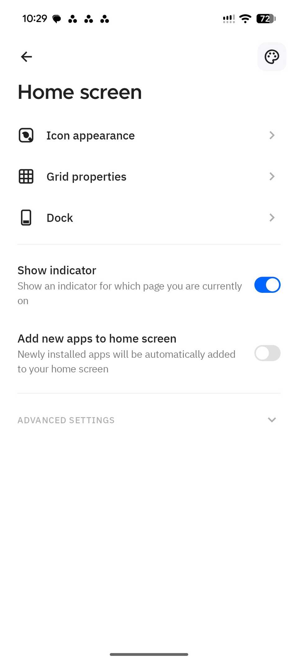 Smart Launcher home screen