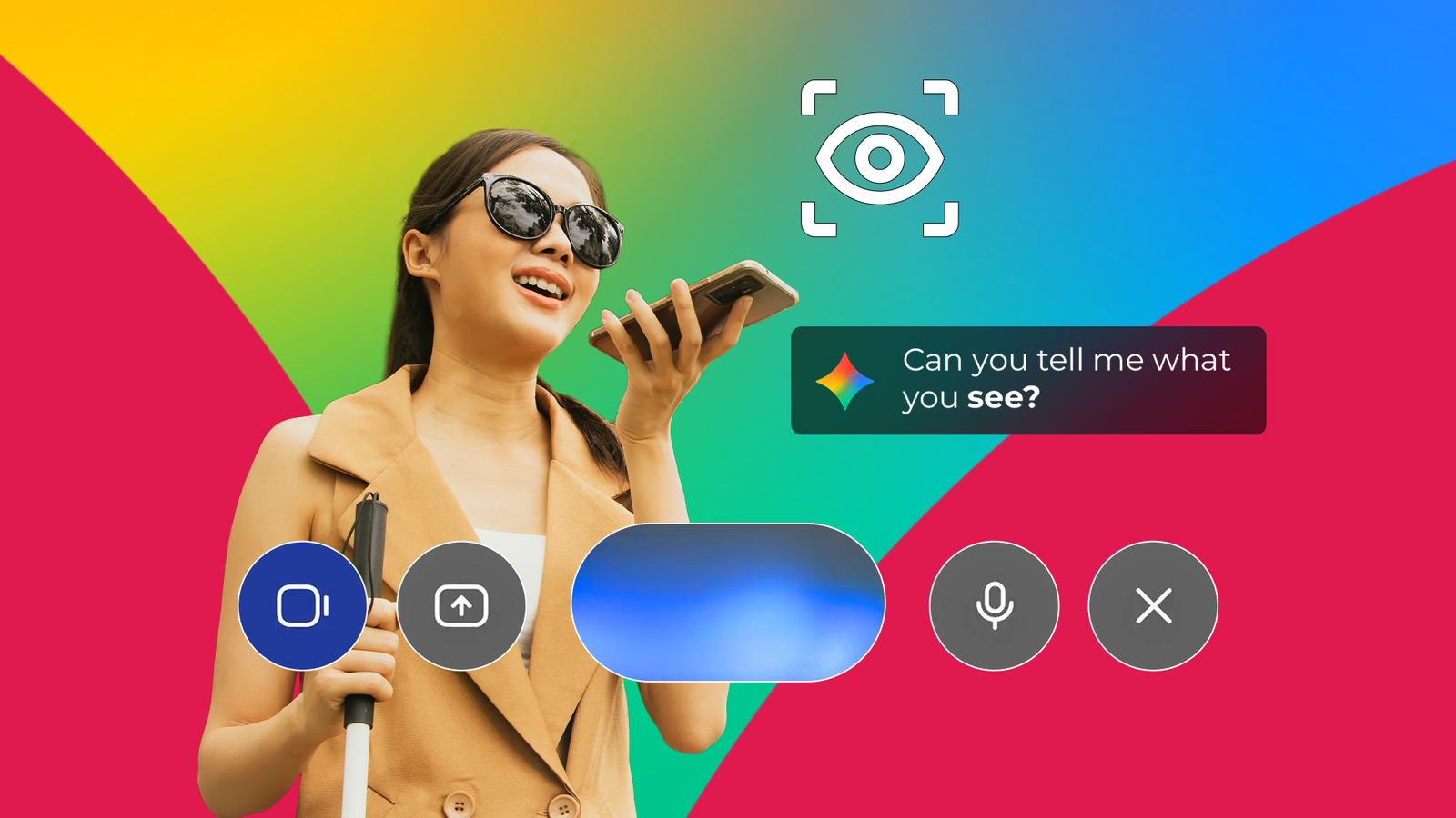Функция Guided Vision для Gemini помогает незрячим пользователям взаимодействовать с окружением Женщина использует функцию Guided Vision на смартфоне для получения визуальной помощи