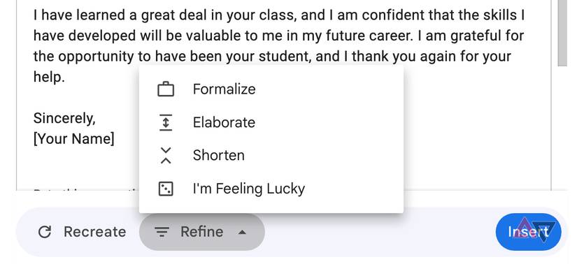 Gmail Writing One Example Gmail: What is Help Me Write and how do I use it?
