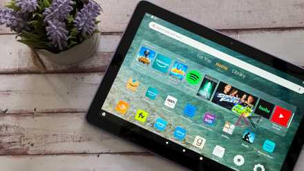 Home screen of the Amazon Fire HD 10