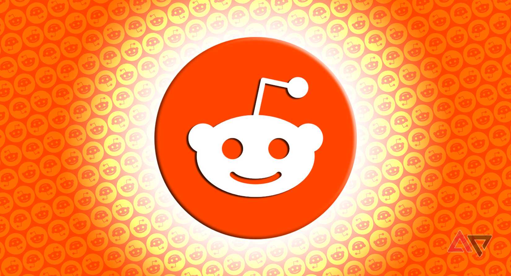 Logotipo do Reddit sobre um campo de logotipos do Reddit