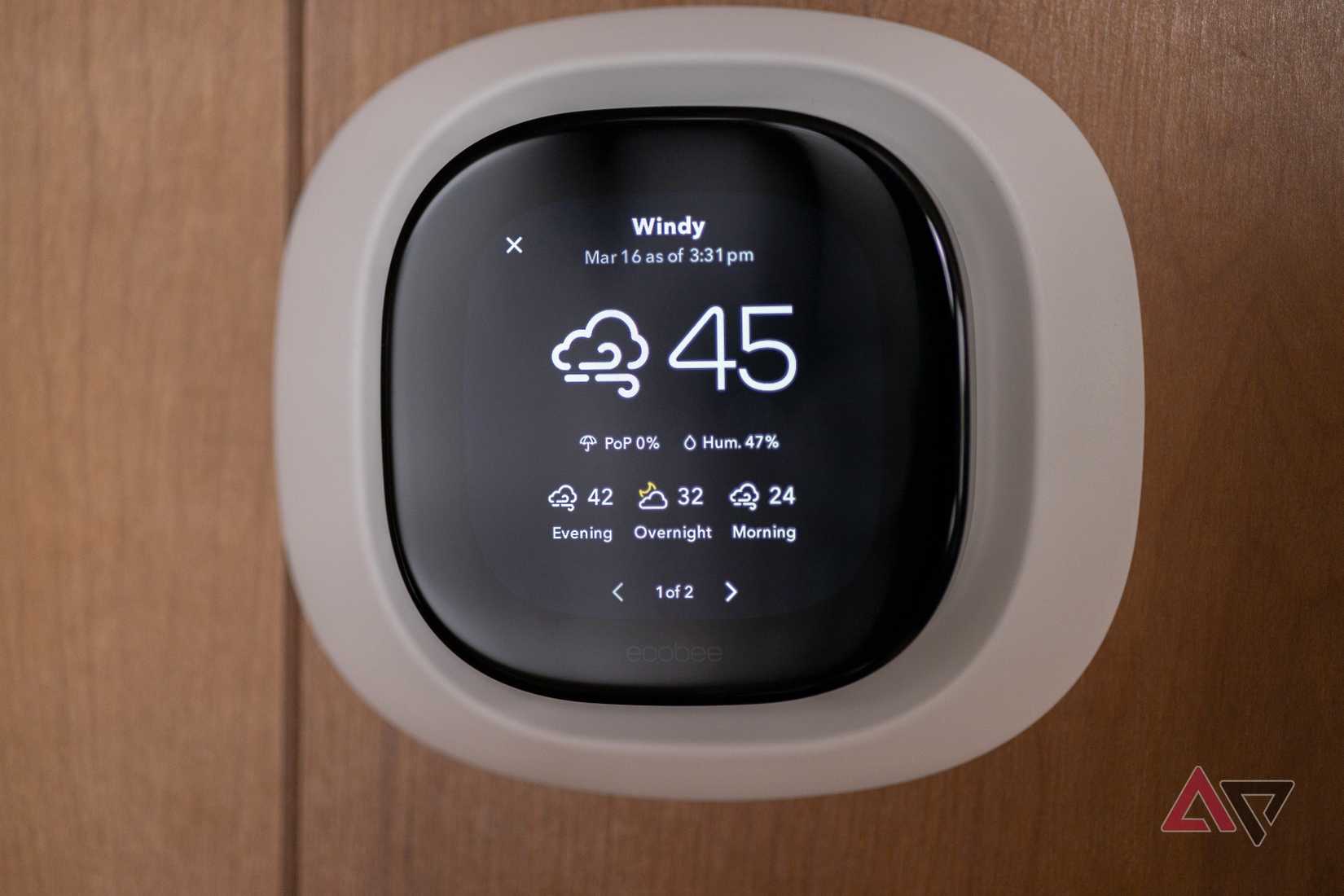 Previsão do tempo local no termostato inteligente Ecobee Premium