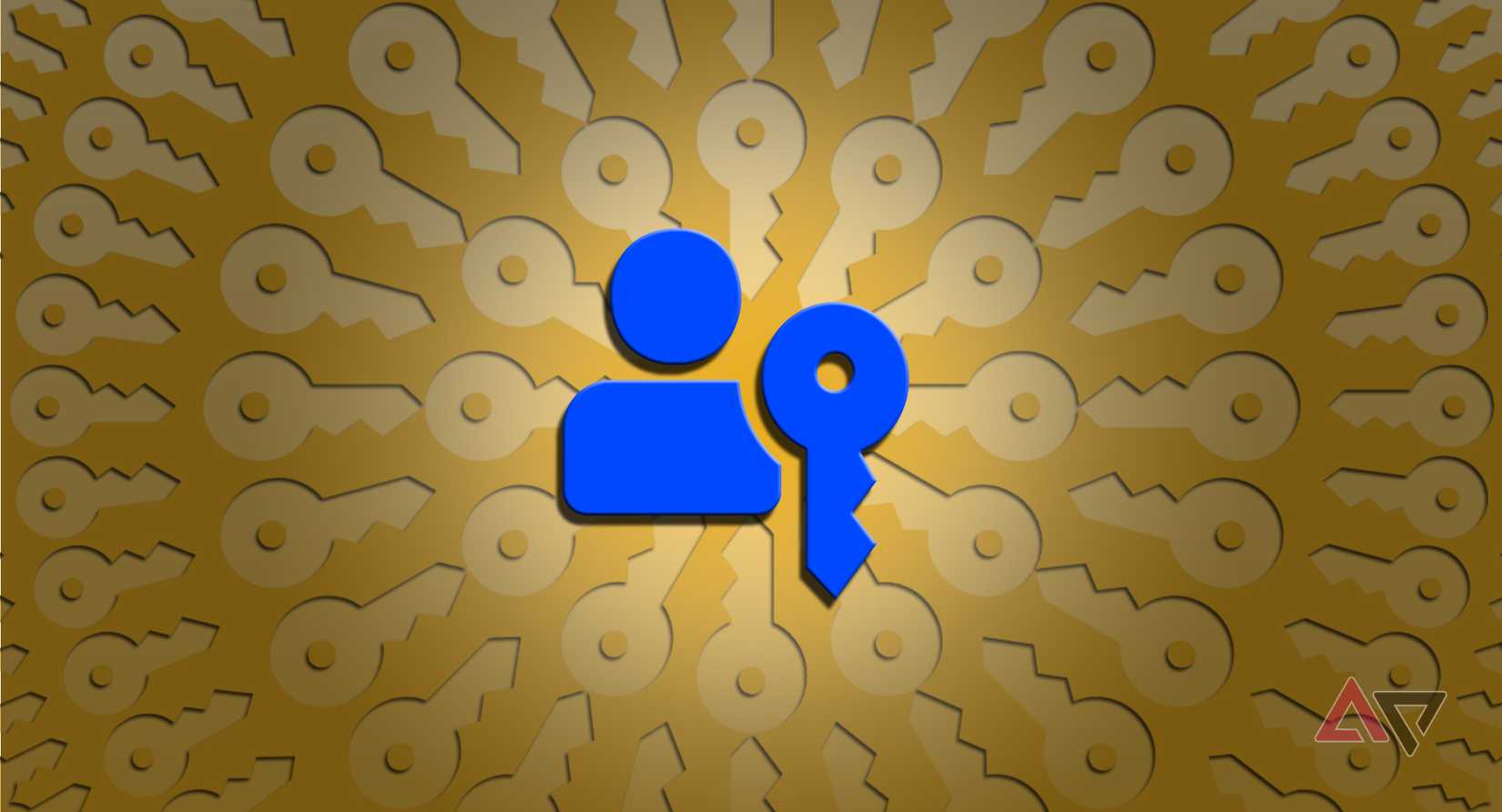 Passkey logo on a mandala of passkey keys