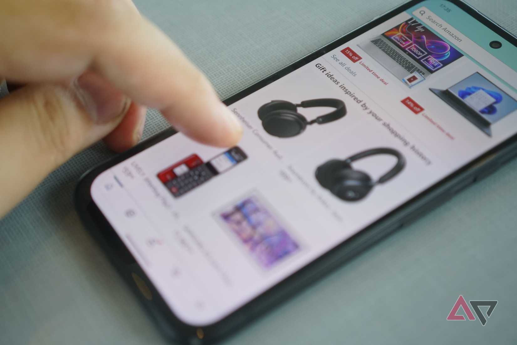 Prodotti in vendita nell'app Amazon.