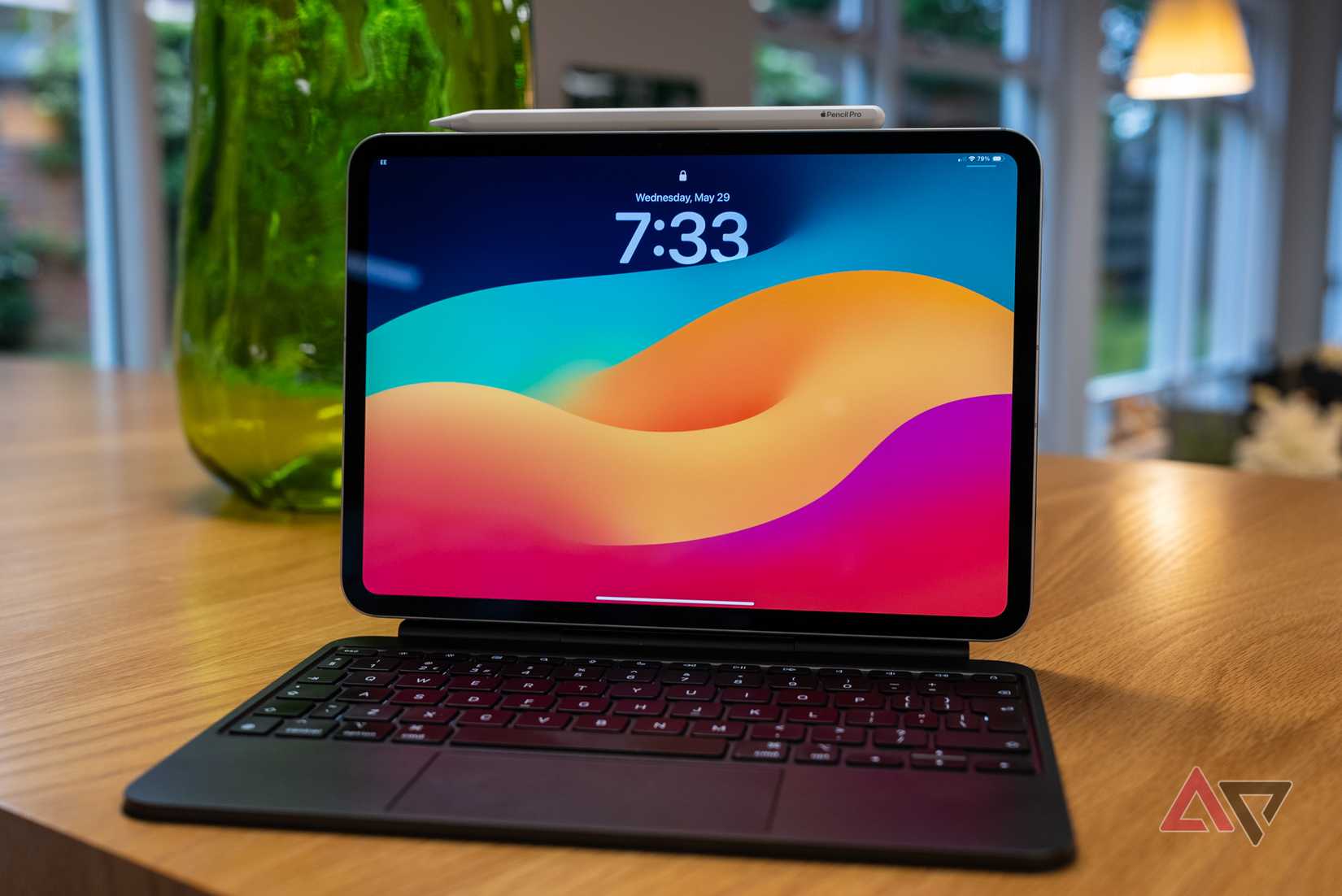 iPad Pro M4 sitting on table with keyboard attatched