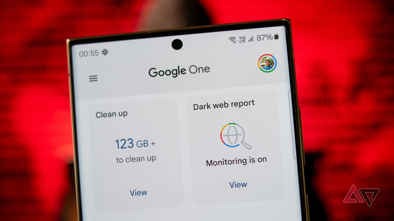 Recurso de relatório da dark web do Google One