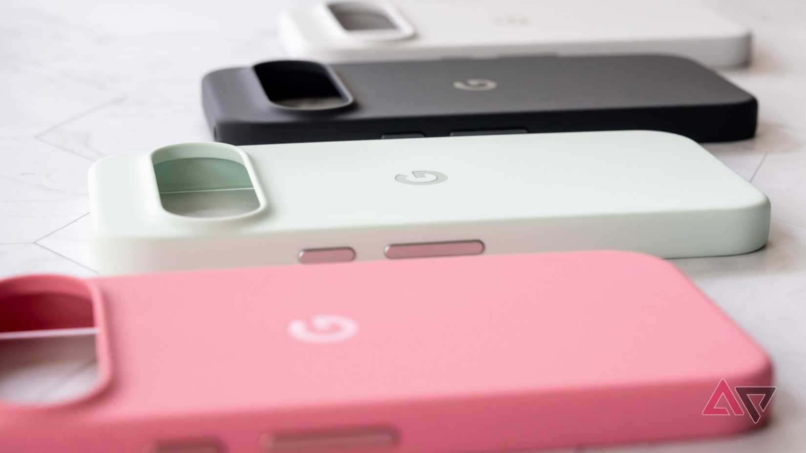 Capas para Google Pixel 9 em rosa, verde limão, preto e branco