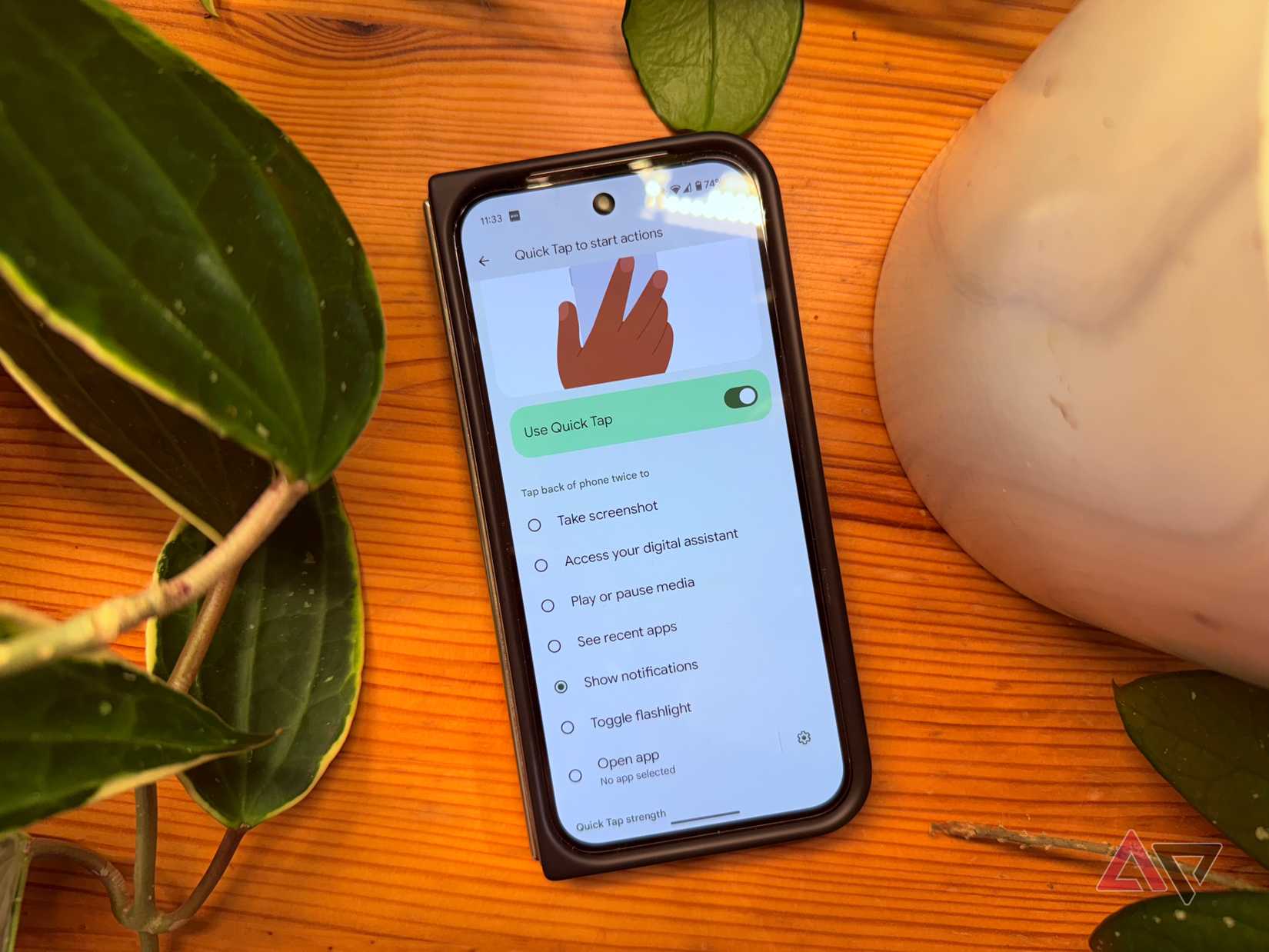 O menu Quick Tap no Google Pixel 9 Pro Fold