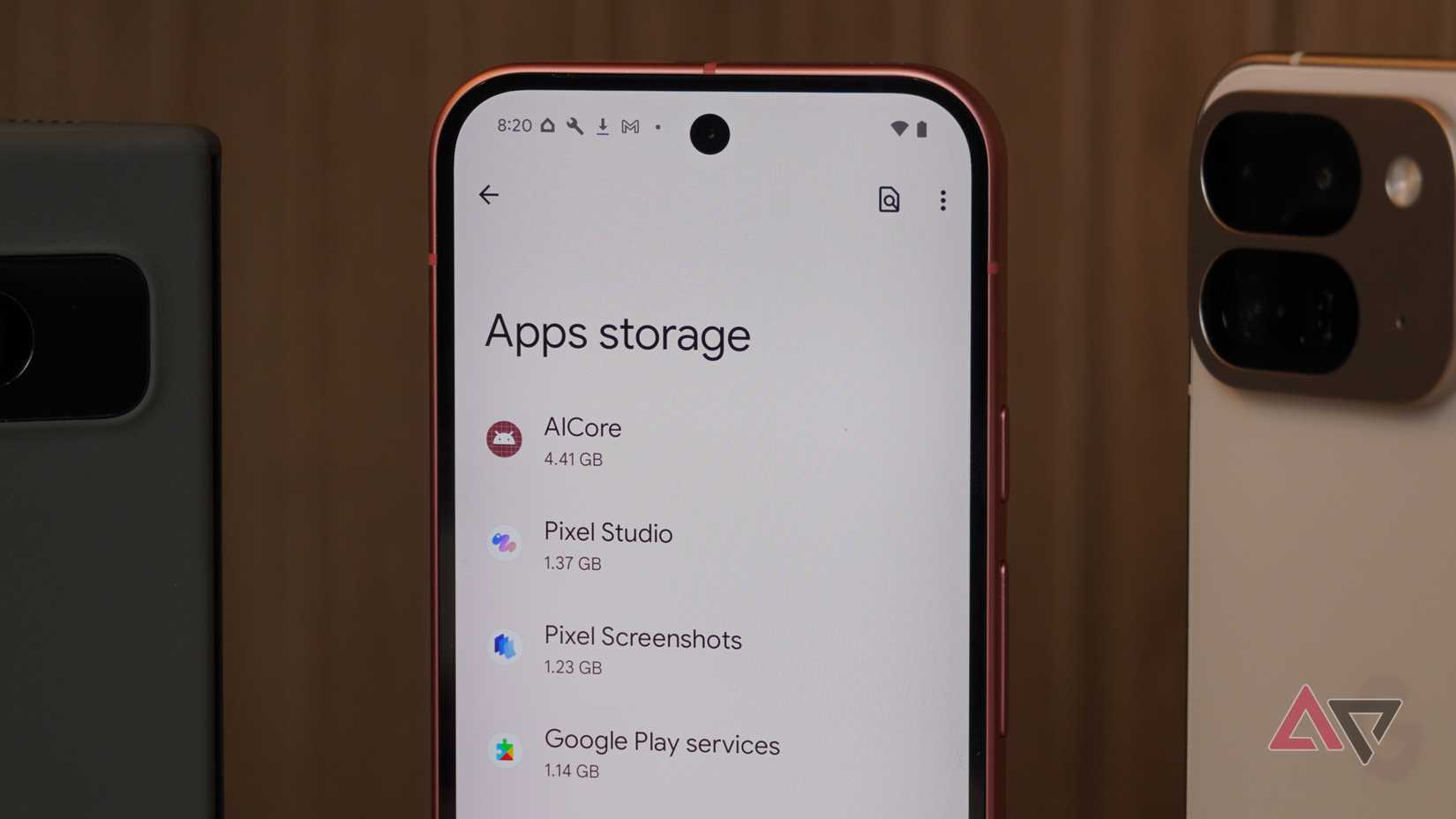 App storage list on the Pixel 9.