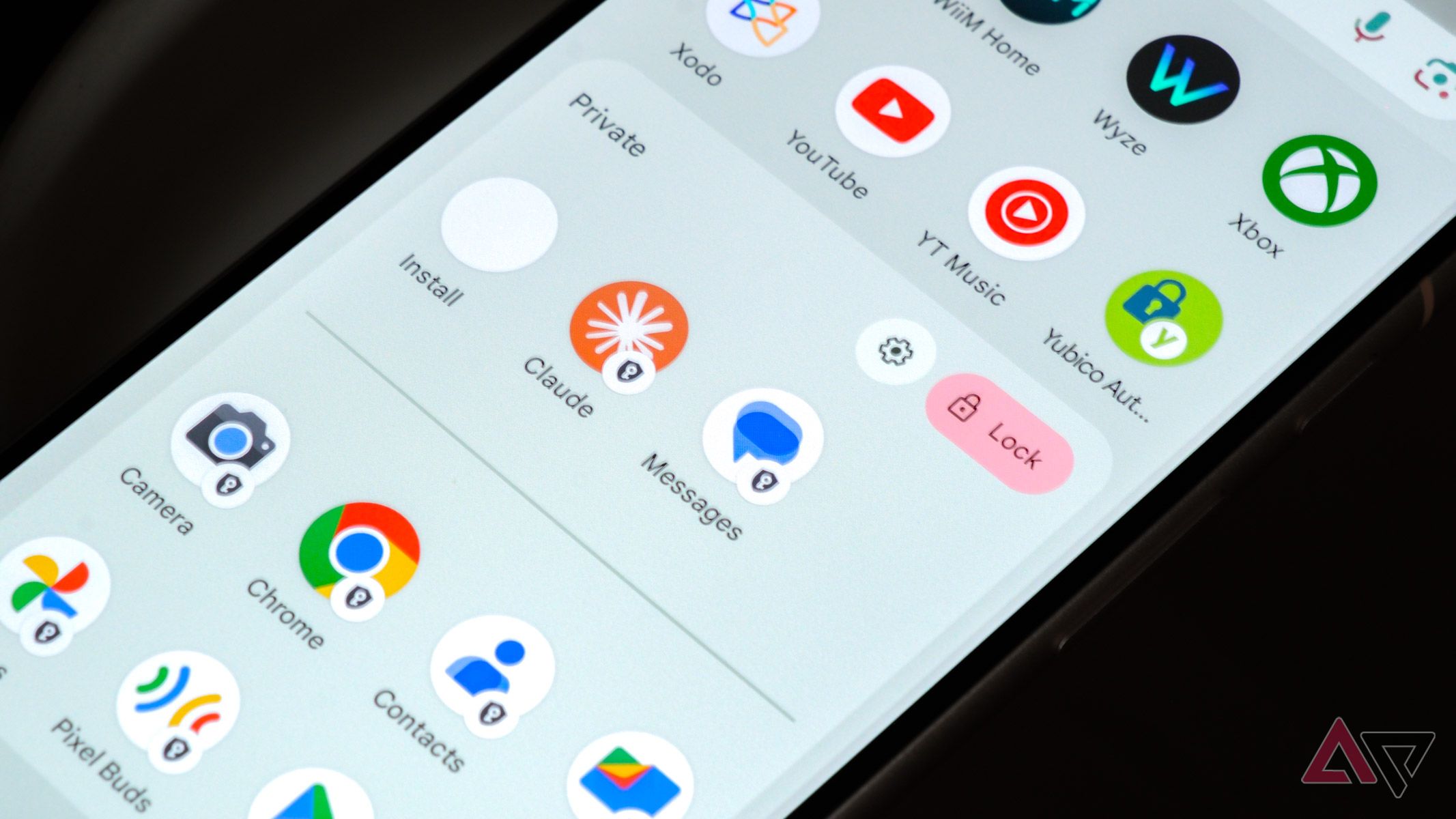 A phone screen showing Private Space unlocked
