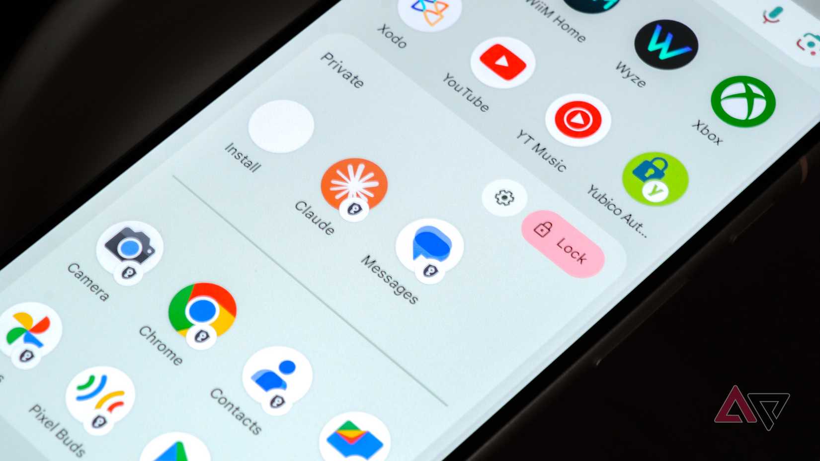 A phone screen showing Private Space unlocked