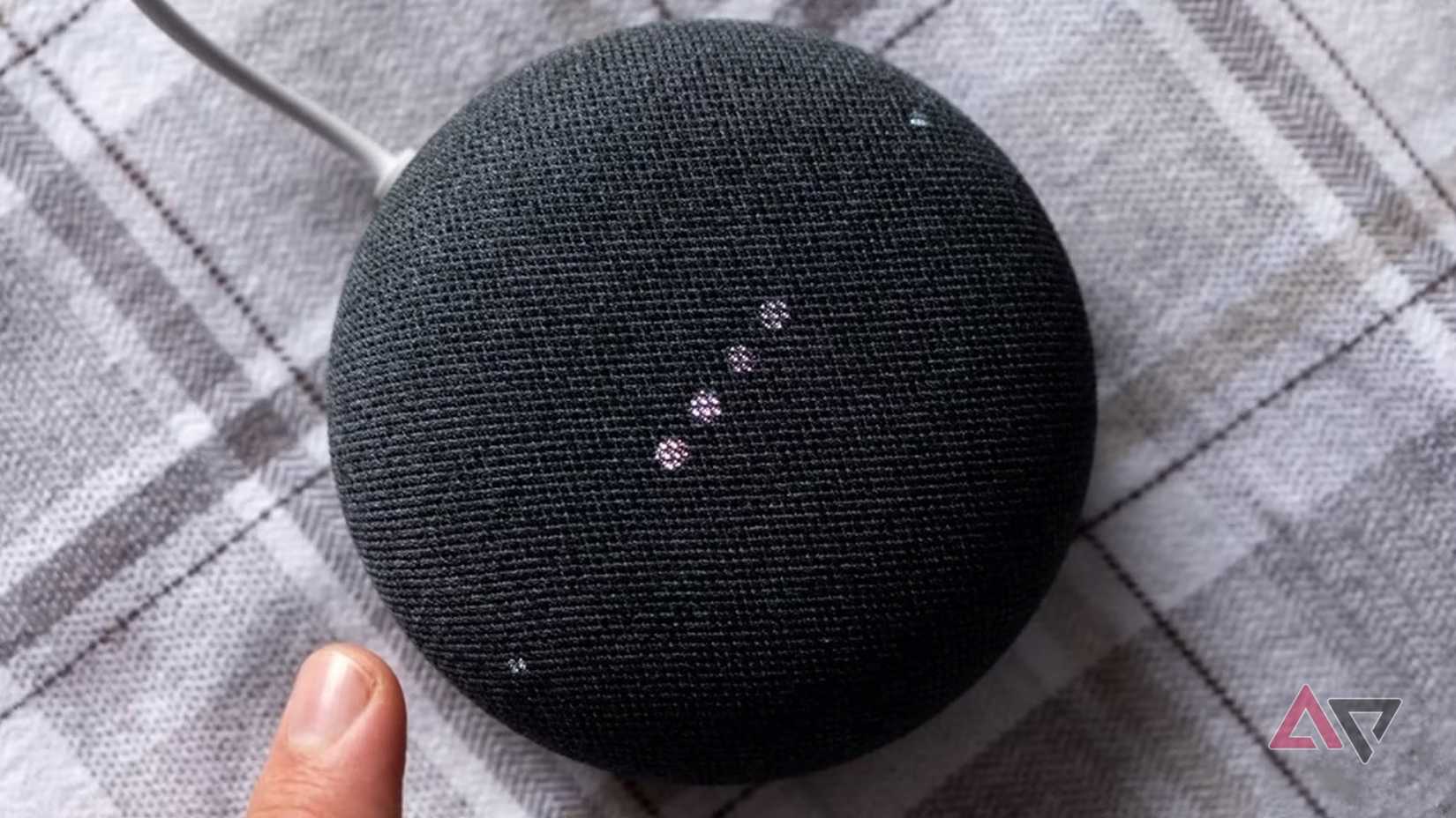 The top lights on a Nest Mini.