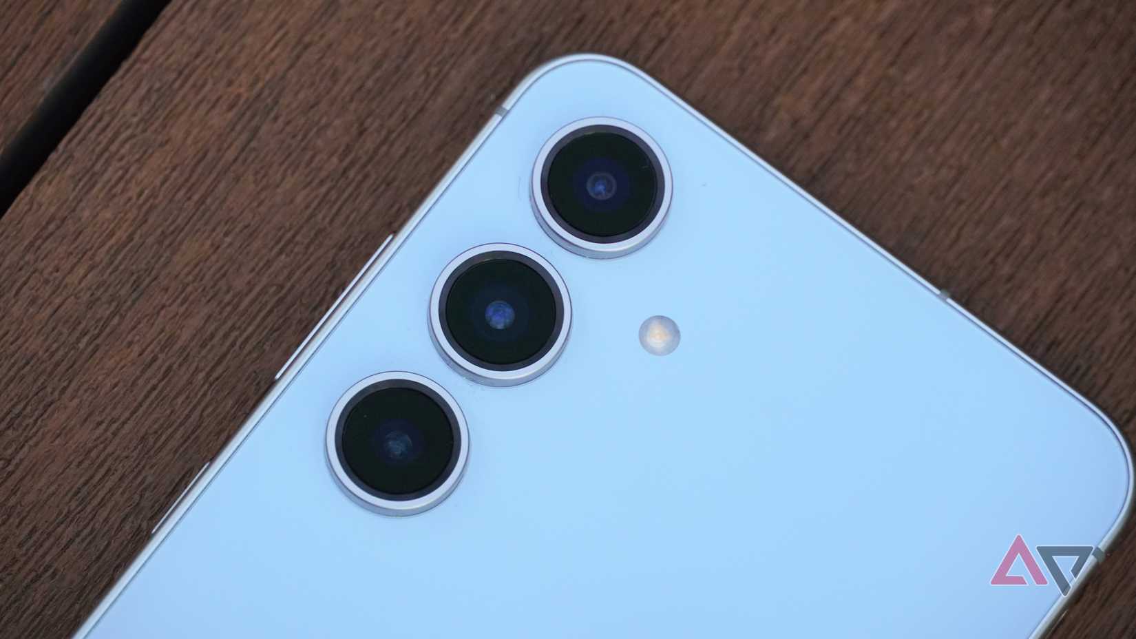 The rear cameras of the Galaxy S24 FE.