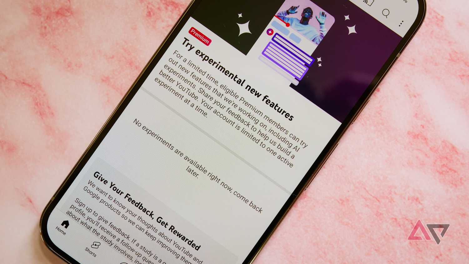 Experimental features in YouTube.